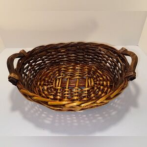 Handcrafted Brown Wicker Basket